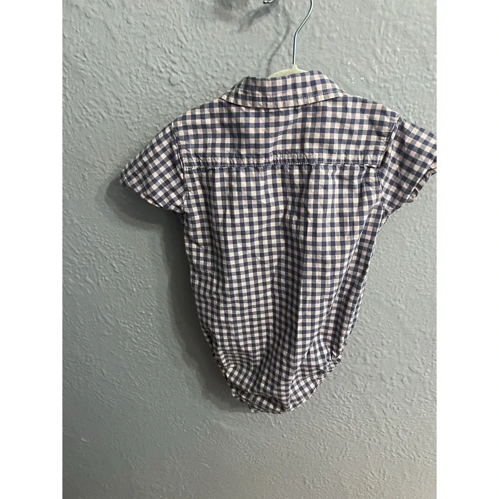 Girls Carters Blue Pink Plaid one piece size 18 months‎